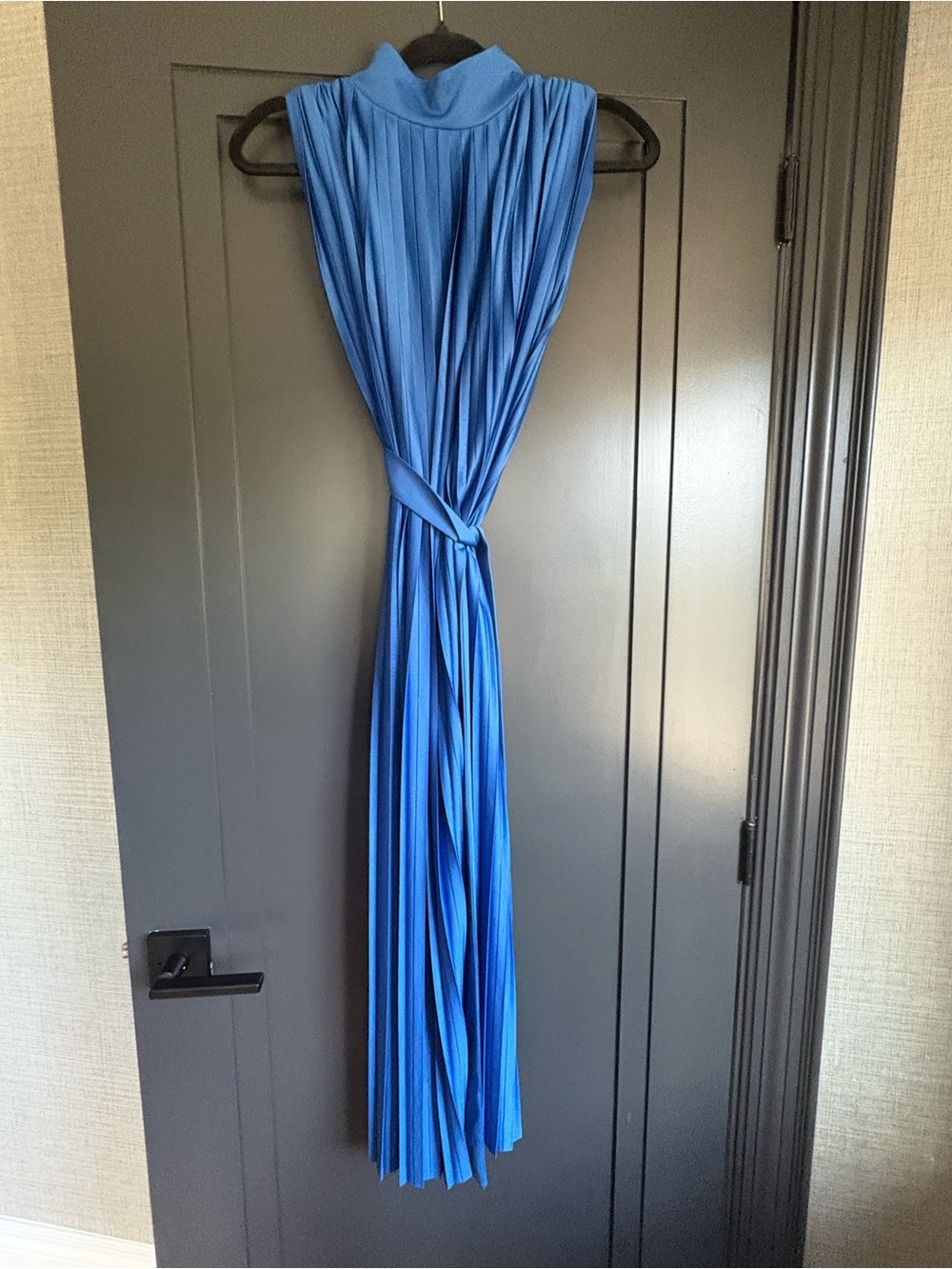 Zara Blue Pleated Midi Dress